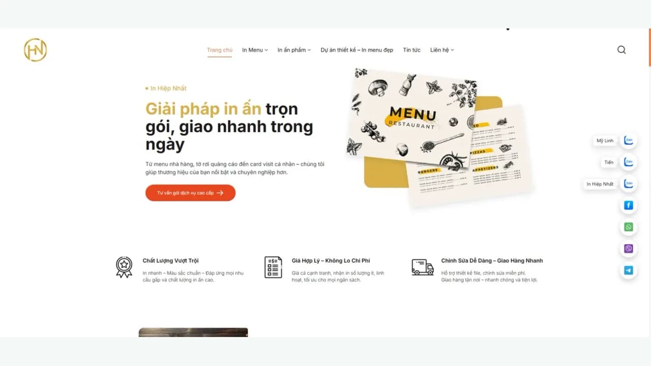 Website In Hiệp Nhất — dự án SEO ngành in ấn của Cyno