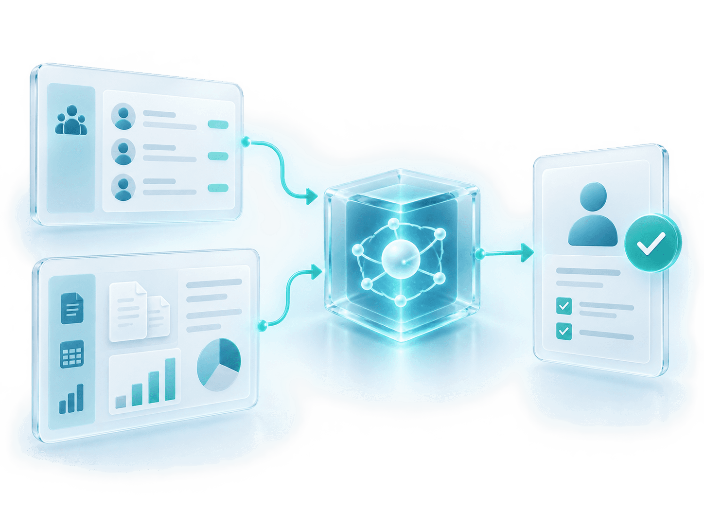 Dữ liệu CRM và ERP đi qua AI Agent trước khi nhân viên phê duyệt