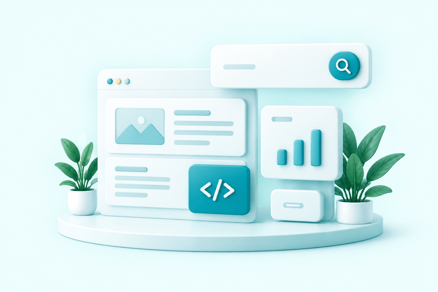 Minh họa website, phần mềm và marketing số kết nối trên cùng nền tảng
