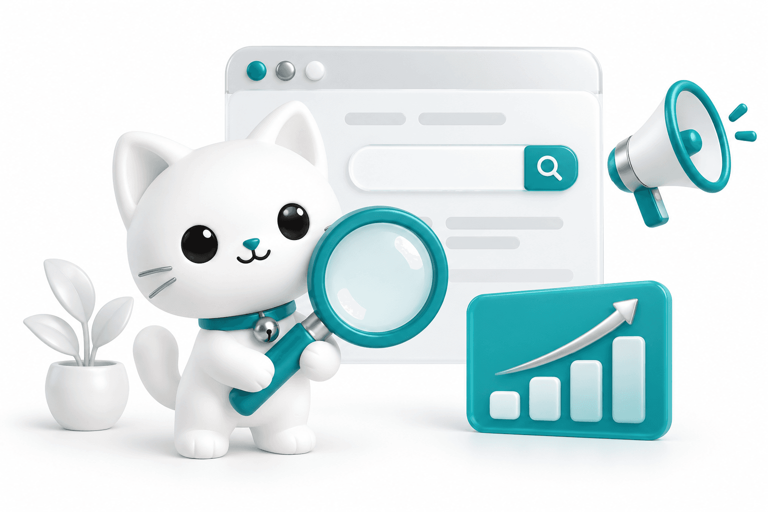 Linh vật Cyno, kính lúp tìm kiếm và loa quảng cáo