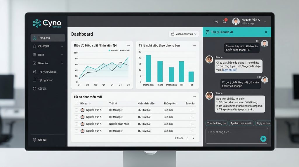 Trợ lý AI trong phần mềm ERP CRM