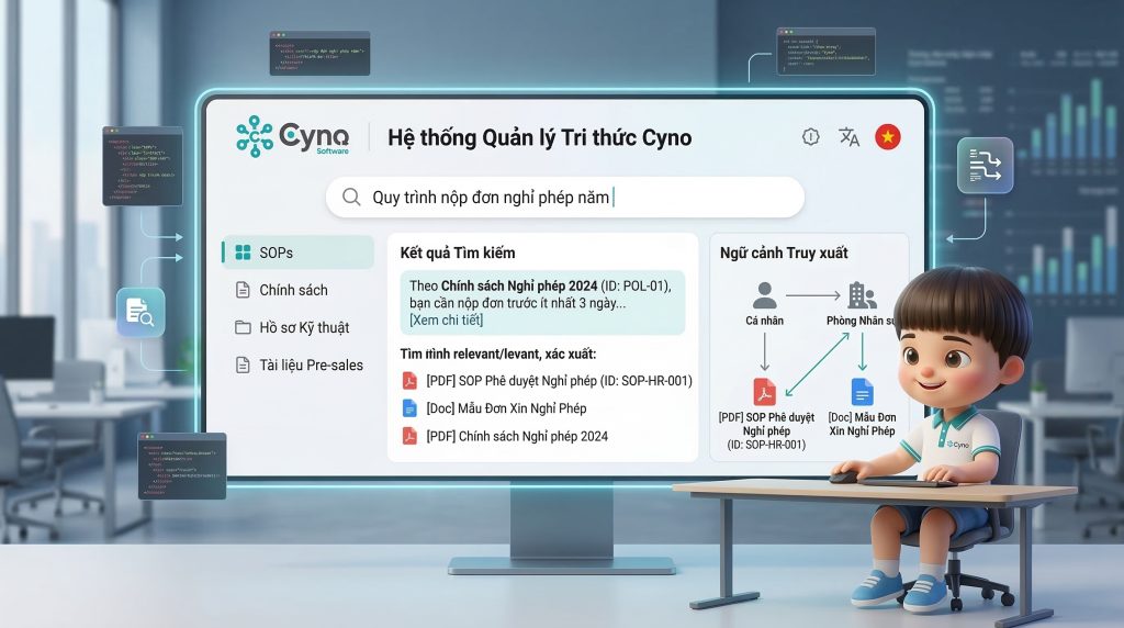 Model Context Protocol giúp AI truy xuất kho tri thức nội bộ chính xác hơn trong doanh nghiệp.