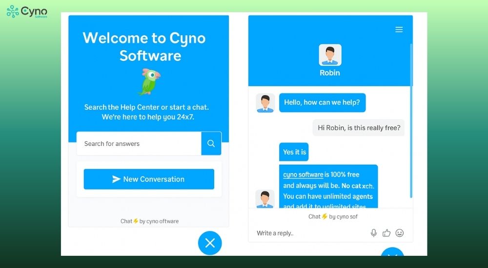 phần mềm live chat miễn phí Cyno Software
