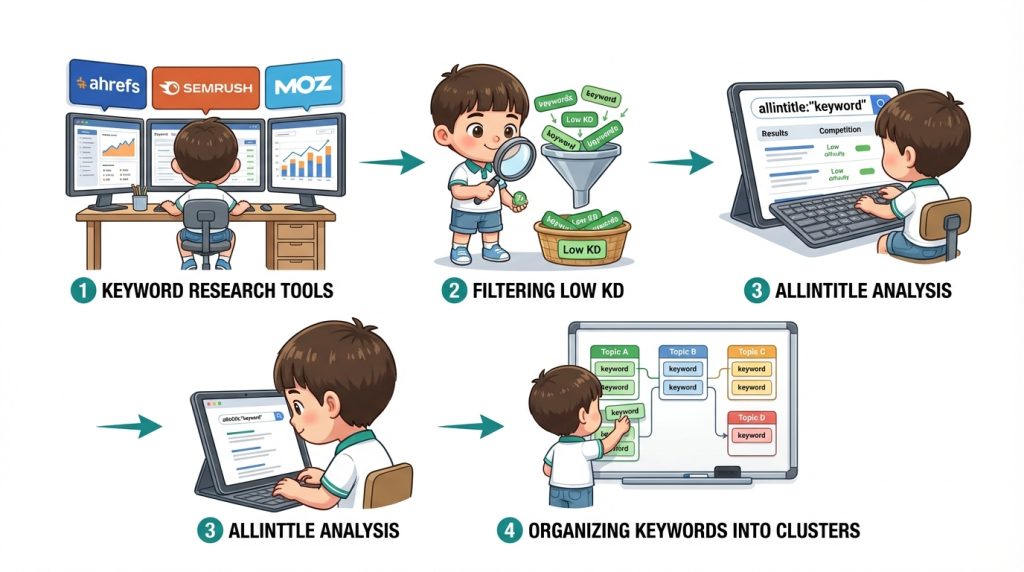 Quy trình tìm Phantom Keyword bằng Ahrefs và phân tích allintitle