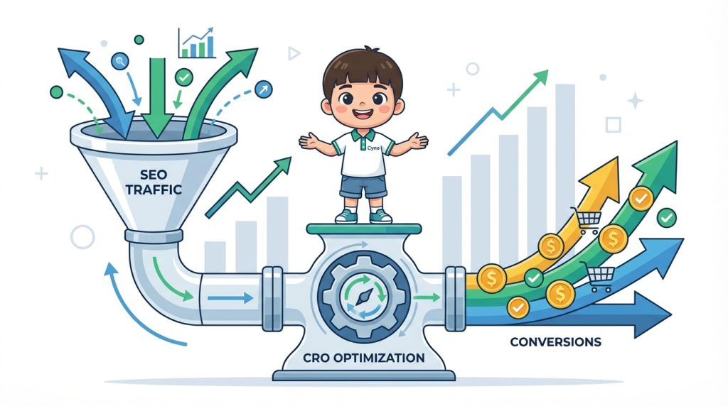 SEO mang traffic – CRO biến traffic thành doanh thu bền vững.