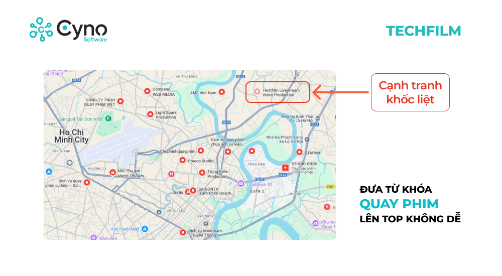 Cạnh tranh khốc liệt - Đưa từ khóa quay phim lên top không dễ