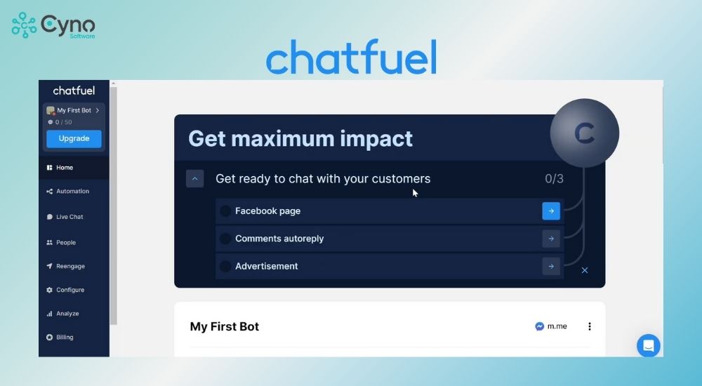 Phần mềm chatbot Chatfuel