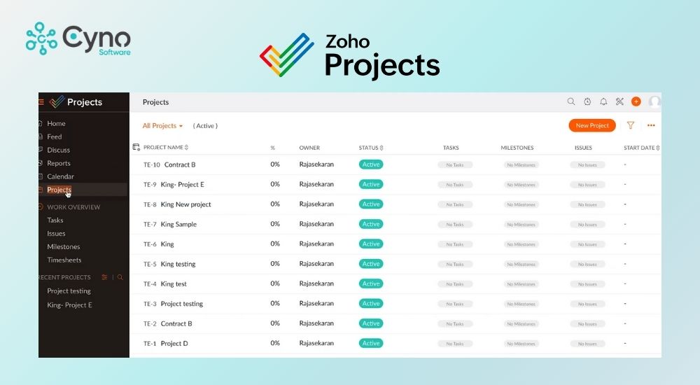 Zoho Projects phần mềm quản lý dự án khách hàng