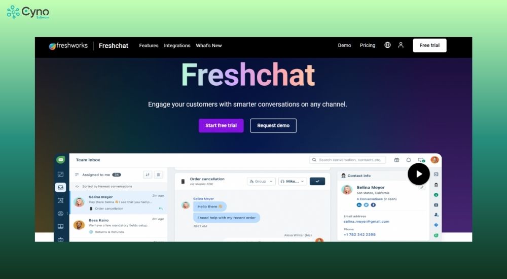 ứng dụng live chat miễn phí Freshchat