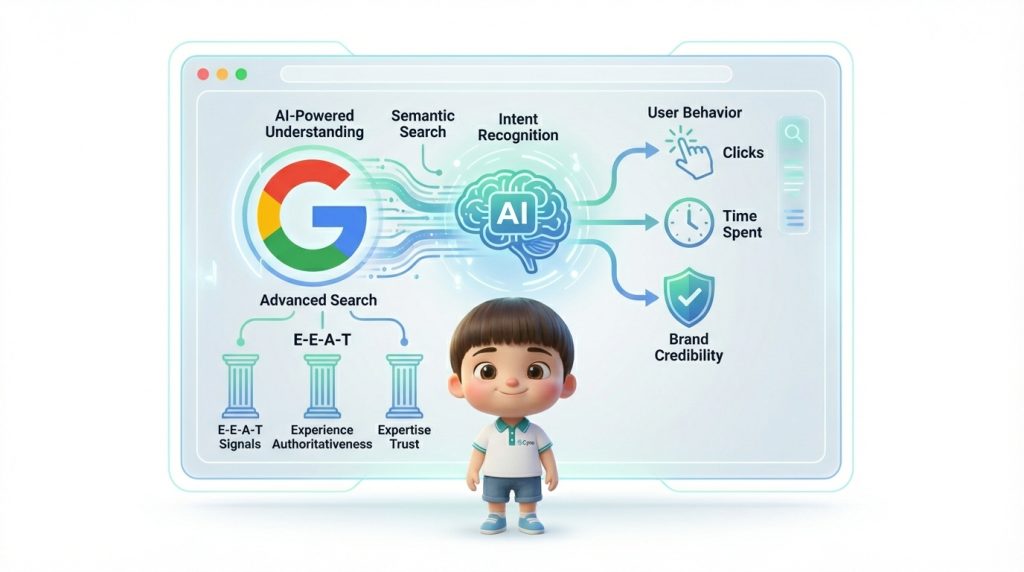 Cách Google Search Hoạt Động: Crawl, Index, Rank Thời AI giúp hiểu rõ cách công cụ tìm kiếm thu thập dữ liệu, lập chỉ mục và xếp hạng website trong kỷ nguyên trí tuệ nhân tạo