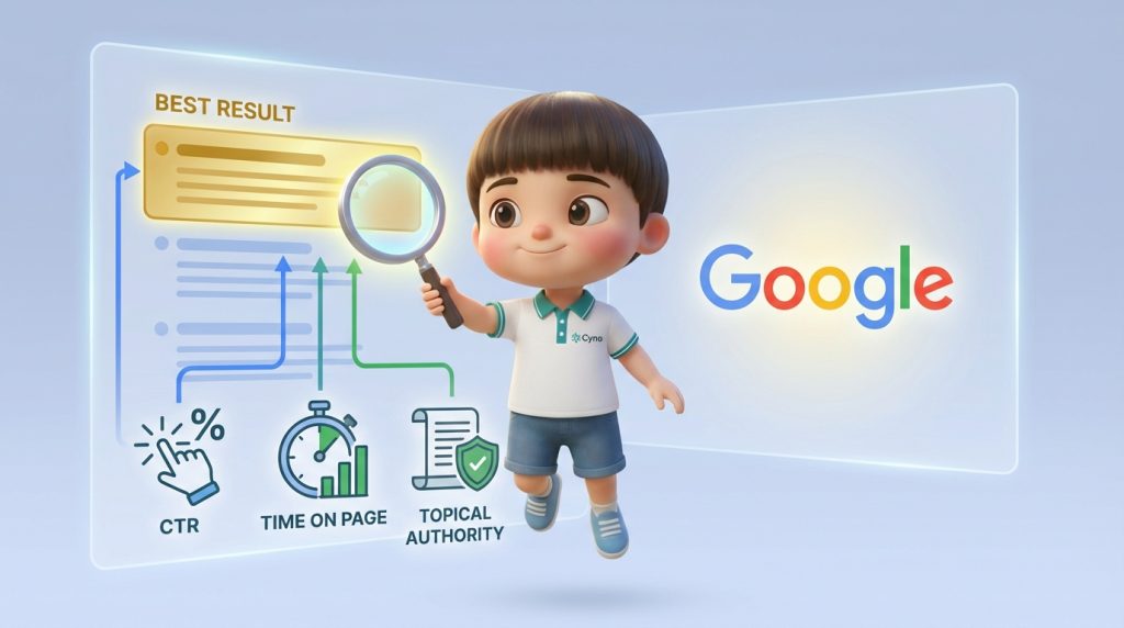 Giai đoạn rank là khi Google xếp hạng website dựa trên hành vi và uy tín