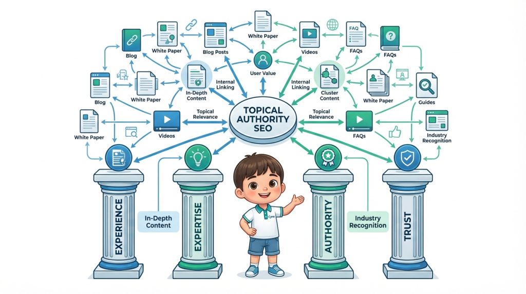 Topical authority và EEAT là nền tảng xếp hạng SEO bền vững