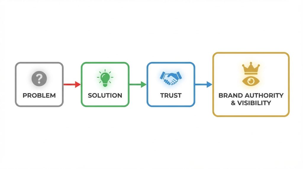 Mô hình Problem Solution Trust tạo nền tảng cho Content SEO bền vững