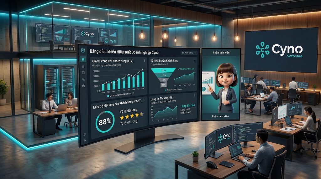 Phân tích dữ liệu khách hàng với các chỉ số CLV, Retention Rate và mức độ hài lòng để tối ưu tăng trưởng.