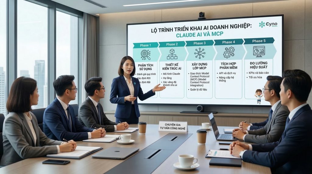 Cyno tư vấn và triển khai Claude AI cùng MCP theo lộ trình hệ thống cho doanh nghiệp.