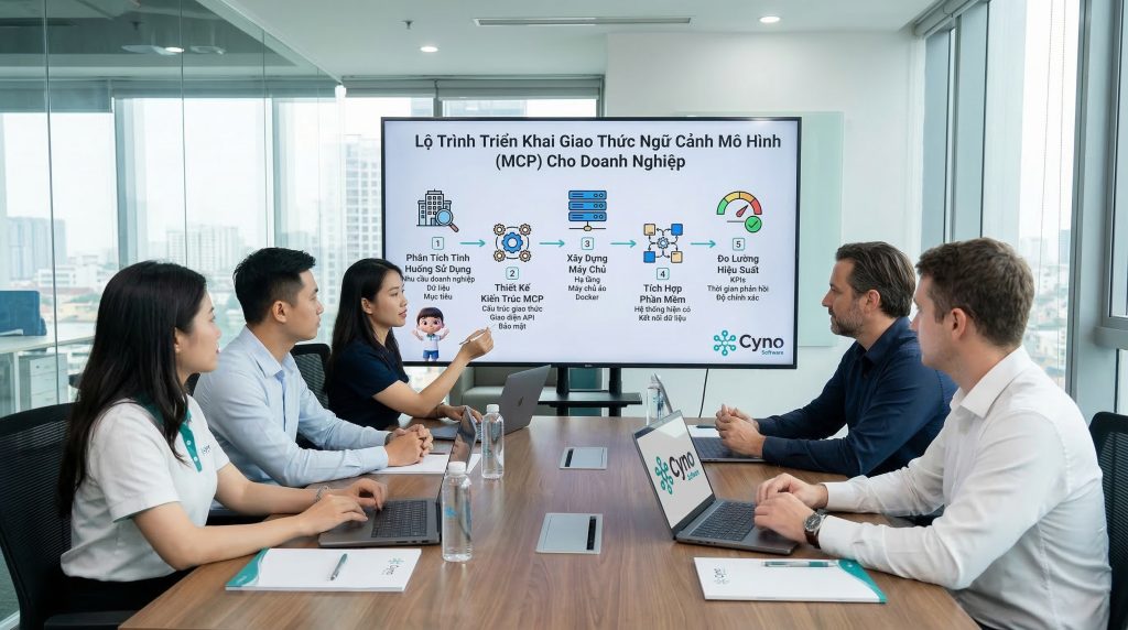 Cyno tư vấn và triển khai Model Context Protocol theo lộ trình hệ thống để đưa AI vào vận hành doanh nghiệp.