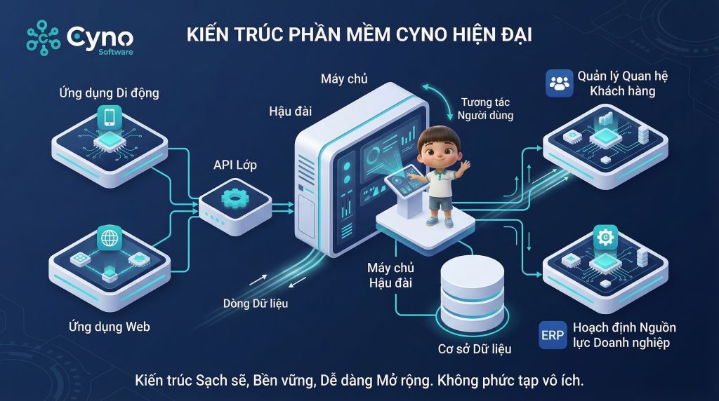 Đội ngũ CYNO đồng hành cùng doanh nghiệp trong quá trình phân tích, thiết kế và triển khai phần mềm theo yêu cầu.